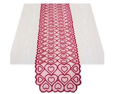 mookaitedecor Spitzen-Tischläufer für Hochzeit, Empfang, Tischdekoration, Boho, Hochzeit, Brautparty, Party-Dekoration 13x71 rot