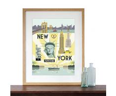 Kunstdruck von New York City Retro Travel Poster Style