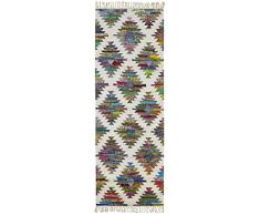 Jute & Co. Kilim Teppich, Läufer aus Baumwolle Hochwertiger Stoff Handarbeit, Mehrfarbig