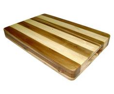 Mountain Woods Schneidebrett, extra dick, zweifarbig, gestreift, Kongo-Holz, 45,7 cm, Braun