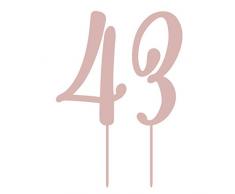 MAGJUCHE Rose Gold 43 Acryl Geburtstagskuchenaufsatz Nummer 43 Rose 43th Geburtstag Kuchen Topper, Junge oder Mädchen Geburtstag oder Jahrestag Party Dekoration