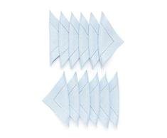 Solino Home Cocktail-Servietten mit Hohlsaum Cocktail Napkins (Set of 12) hellblau
