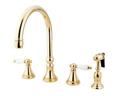 Nuvo Elements of Design es2792plbs Gouverneur 20,3 cm zu 40,6 cm breitgefächert Küche Wasserhahn mit Messing Sprayer, 8-1/10,2 cm Messing poliert