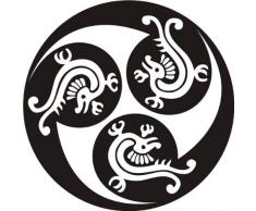 INDIGOS 4051095029434 Wandtattoo w267 Orient, Drache 120 x 120 cm, schwarz