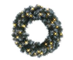 Best Season LED-Tannenkranz mit Schneedecor, beleuchtet circa Durchmesser 50 cm, 40 warmweiß Pisello LED Outdoor, Trafo Karton 612-27