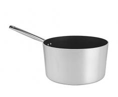 Pardini Platinum Kasserolle Mittel Antihaft mit Griff, Aluminium, Silber/Schwarz, 20 cm