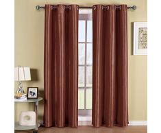 Sapphire Home Vorhänge aus Kunstseide, 106,7 x 213,4 cm, mit Ösen aus Kunstseide, 213 cm lang, Dreifachpass, Rückseite aus Schaumstoff, einfarbig, glänzend / seidig, Emma Weiß, 2 Stück 84 Length Dunkles Türkis