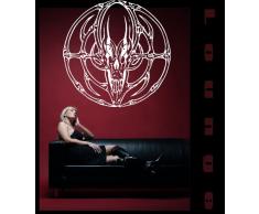 INDIGOS 4052166006842 Wandtattoo w097 Totemkopf, Knochen, Kreis Wandaufkleber, 96 x 95 cm, gelb