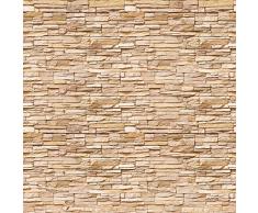 Consalnet 761VEM Wandtapete, gestapelte Sandsteine, 104 x 70,5 cm, 1 Streifen, Vlies, 130 g/mÂ², Klebstoff inklusive, Beige/Braun
