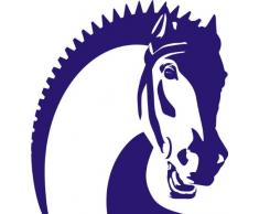 INDIGOS 4051095054078 Wandtattoo w613 Pferd 96 x 53 cm Wandaufkleber in 3 Größen, blau