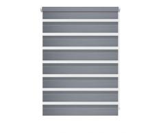 Deco Company Duo-Rollo zum Klemmen, Seitenzugrollo, Transparente und blickdichte Streifen, Alle Montage-Teile inklusive, Hellgrau, 50 x 150 cm