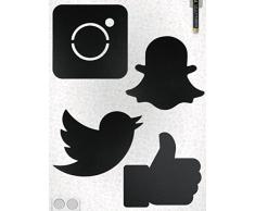 Scribble Wand montiert Social Media Kreidetafeln (4 Stück)