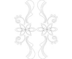 INDIGOS 4051095049319 Wandtattoo w424 Pflanze Blume 120 x 87 cm, weiß