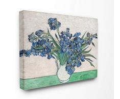 Stupell Industries Leinwandbild, Blumentopf, blau, grün, Van Gogh, klassisches Gemälde Gemälde, über Leinwand gespannt 24x30 Design vom Künstler Vincent Van Gogh.