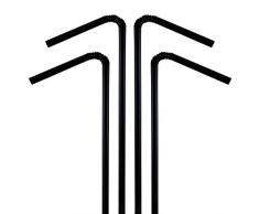 Decor Service Trinkhalme flexibel, Polypropylen (PP), Schwarz, 24 x 0,5 cm