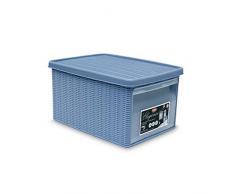 Stefanplast 30006 Mehrzweck-Behälter, Aufbewahren, In Rattanoptik aus Kunststoff, 29 x 39 x 21 cm