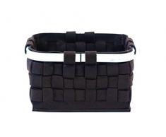 Franz Müller Flechtwaren 88706F16 Regalkorb rechteckig, 30 x 25 x 17 cm, braun, Filz-Optik, alurahmen