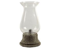 Galt International Öllampe aus Metall und Glas, 33 cm, Grau