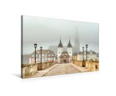 Premium Textil-Leinwand 75 x 50 cm Quer-Format Heidelberg-Altstadt - Alte Brücke im Novembernebel | Wandbild, HD-Bild auf Keilrahmen, Fertigbild auf hochwertigem Vlies, Leinwanddruck von Thomas Seethaler Fotografie