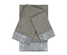 Sherry Kline Cynthaina Gry Verziertes Handtuch-Set, 3-teilig, Grau