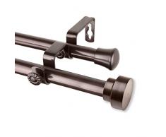 Rod Desyne Topper 3/4 inch Dia. 48-84-Cocoa Double Curtain Rod Set