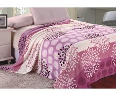 Sweet Home Collection Kuscheldecke aus Mikrofleece mit Aztekenmuster Queen Fliederfarben