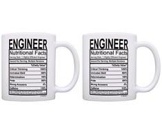 Ingenieur Geschenke Ingenieur Nährwert Fakten Label Wissenschaft Geschenk Kaffee Becher Tee Tasse