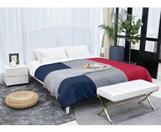 ArtVerse NFS Tennessee Red Football Stripes Mikrofaser Schmusetuch – King Size, 104 x 88, Navy Side und Grey Mid