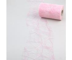 Deko AS GmbH Sizoweb Tischband Wellenschnitt zartrosa ca. 12,5 cm Rolle 25 Meter - 64W 033-R 125