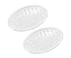 InterDesign Soap Savers Seifenablage, ovale Seifenschale aus Kunststoff, 2er-Set Seifenhalter, durchsichtig
