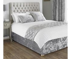 Paoletti Verona Diwan Bettgestell, Pannesamt, wrap-p1, Polyester, Silber, Super King