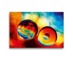 Premium Textil-Leinwand 75 x 50 cm Quer-Format Farbrausch mit Öl und Wasser 05 | Wandbild, HD-Bild auf Keilrahmen, Fertigbild auf hochwertigem Vlies, Leinwanddruck von Veronika Rix