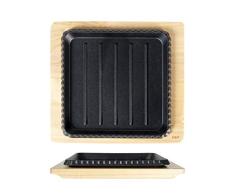 H&H 729966 Gusseisengrill, Basis Holz, 20 cm