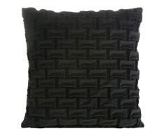 Eurofirany Kissenbezüge Kissenhüllen Couchkissenbezüge Sofakissenbezüge Dekorationskissen Doppelpack 2er Set Kopfkissenbezüge Dekokissen Sitzkissen Fellimitat, Olivgrün + Schwarz, 45X45 cm, 2