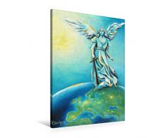 Premium Textil-Leinwand 60 x 90 cm Hoch-Format Erzengel Michael als Schutzengel der Erde | Wandbild, HD-Bild auf Keilrahmen, Fertigbild auf hochwertigem Vlies, Leinwanddruck von Marita Zacharias