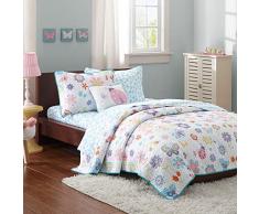 MIZONE mi-Zone Steppdecke, Polyester, Elfenbeinfarben, Twin