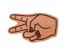 Rugsmith Peace Sign Coir Doormat Fußmatte, Kokosfaser, Hellbraun, 18 x 30