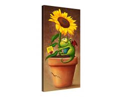 Picanova – Sunflower and Dragon 100x50cm – Premium Leinwanddruck – Kunstdruck Auf 2cm Holz-Keilrahmen Für Schlaf- Und Kinderzimmer – Kinder Kollektion Von TooshToosh