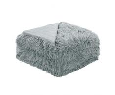 uxcell Weiche Kunstfell-Decke, lang, zottelig, mit Fleece-Fasern, Bettdecke, Heimdekoration, Überwurf/Twin/Full/Queen Size Throw-50 x 60 grau