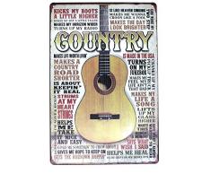 Country Musik Gitarre Metall blechschild, Vintage Poster Plaque Den Bar Home Man Cave Wand Decor