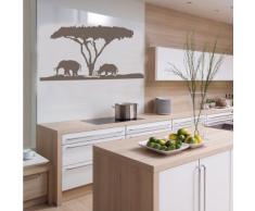 INDIGOS 4052166118231 Wandtattoo w556 Afrika / Steppe, Elefant Nashorn Wandaufkleber 120 x 63 cm, braun