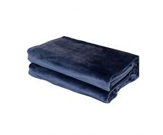 Decke/Überwurf für Couch, Bettwäsche, Flanell, leicht, flauschig, weiche Mikrofaser 79x91 in blau