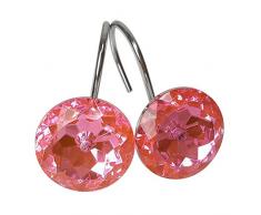 Grace life Set von 12 Strass Dekoration Edelstahl Ring Duschvorhang Haken Multi Farbe Optionen Kristall Design Duschvorhang Haken Haken Aufhänger Rose