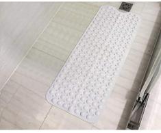 OTO Badewannen- und Duschmatte, extra lang, rutschfest, 99 x 40,6 cm, maschinenwaschbar, für Badezimmer (weiß)