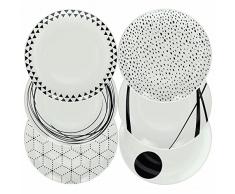 Tognana Tafelservice aus Porzellan, Weiß, 18-teilig