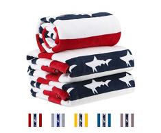 Cabana Strandtuch, gestreift, 100% Baumwolle, übergroßes Pool-Handtuch, extragroß, 89 x 178 cm, Mehrfarbig, hohe Saugfähigkeit, sehr Plüsch und weich