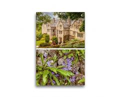 Premium Textil-Leinwand 30 x 45 cm Hoch-Format Garten und Herrenhaus Trerice House in Cornwall, England | Wandbild, HD-Bild auf Keilrahmen, Fertigbild auf hochwertigem Vlies, Leinwanddruck von Christian Müringer
