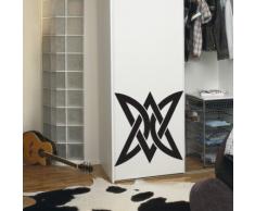 INDIGOS 4052166048699 Wandtattoo w281 Ornament, Stern Wandaufkleber, 96 x 96 cm, silber