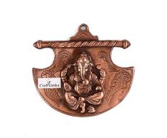 craftvatika Gott Ganesh auf Axt Wand aufhängen | Hindu Lord Ganesha handgefertigt Metall Home Decor Art Wand