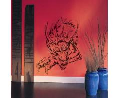 INDIGOS WG10352-90 Wandtattoo W352 Drachen Feuer Monster Wandaufkleber 80 x 64 cm, silber